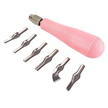 Linocut Carving Kit Tool Linoleum Cutter Assortment with 6 Blades for Block Printing for DIY Sculpture Carpenter