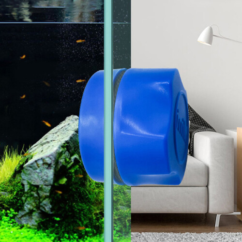 1Blauwe Aquarium Mini Magnetische Borstel Schoon 2