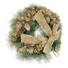 1St Plastic Xmas Wreath Met Gouden En Party Look