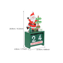 1Stk Weihnachtsdeko Kalender Aus Holz Ideal Für Wohnzimmer Und Büro