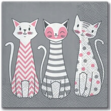 Glamour Papirservietter KATTE Killinger Fødselsdagsfest 33x33cm 20 stk.