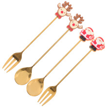 1Set Party Kerstbestek Met Ergonomische Handgrepen En Kerstmotieven