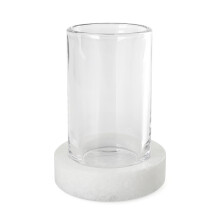 Q-BATH PREMIUM DECOR 1530 badeværelseskrus hvid marmor + glas