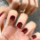 (Style 4) 24pcs Wine Red False Nails, Medium Almond Full Cover Acrylic Press On Nails 1
