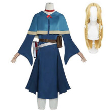 (S, With wig) Marcille Cosplay Costume for Women Marushiru Anime Uniform Full Set Halloween Carnival Party Fancy Dress