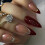 (Style 5) 24pcs Wine Red False Nails, Medium Almond Full Cover Acrylic Press On Nails 1