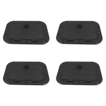 4X Marine Deck Plate Access Cover Herausziehbare Inspektionsluke mit Verriegelung für Bootskajak-Kanu, 14,96 X 11,02 Zoll / 380 X 280 mm - Schwarz