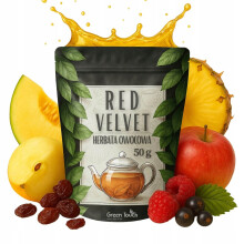Frugtte RED VELVET af rigtige frugter melon hindbær ananas tranebær 50g
