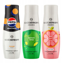 Sæt med 3 sirup til Sodastream Pepsi Max vand: Mango + Citronlime + Grapefrugt