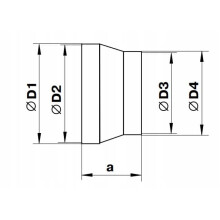 Rund reduktion 125/100 mm ventilationsåbninger 119