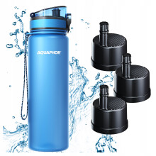 AQUAPHOR CITY Filterflaske 800 ml Blå + 3 Patroner
