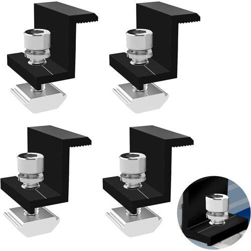 4x30mm midterterminaler med skrue, solcelleklemme, sort