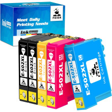 5 kpl mustepatruunoita EPSON 502XL Expression Home XP-5105 XP-5100 WF-2860 WF-2865 -tulostimille