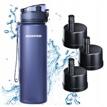 AQUAPHOR CITY Filterflaske 800 ml Marineblå + 3 Patroner