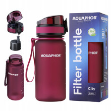Aquaphor City vandfilterflaske 350 ml bordeauxrød træningsflaske