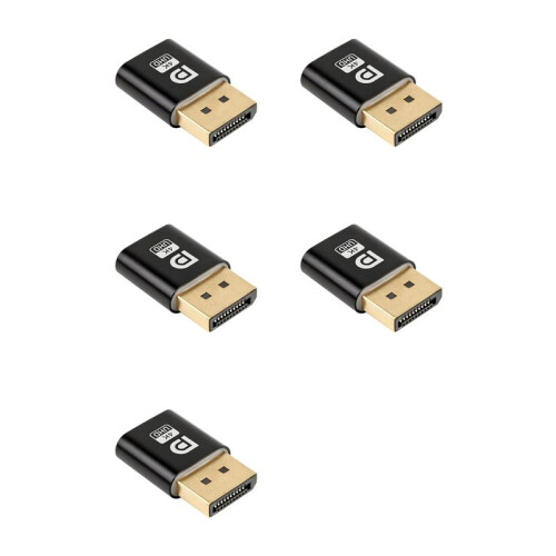 5X 4K  Dummy Plug DP Virtual Display Adapter EDID Headless  Emulator do Karty Graficznej PC