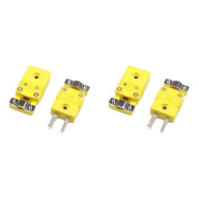 4X K-Type Thermocouple Small Yellow Plug with Bracket K-Type Thermocouple Connector Thermocouple Socket with Clip