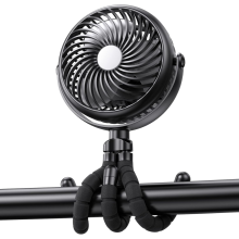 5200mAh batterijgevoede kinderwagenventilator, flexibele statiefklemventilator met 3 snelheden