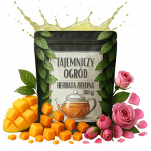 Grøn te Mystisk Have 50 g med papaya, rose og et strejf af mango