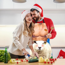 Grappige schort Persoonlijkheid Nieuwigheid Duidelijke en echte afbeelding Mouwloze band Waterdichte polyester gespierde man