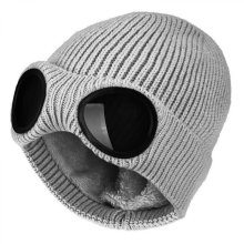 Winterzonnebril, pet, CP gebreide muts, heren, tieners, wollen mutsen, punkpet, zwart
