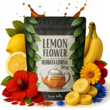 Sort te LEMON FLOWER 50 g rose citron banan hibiskus kornblomst Ceylon