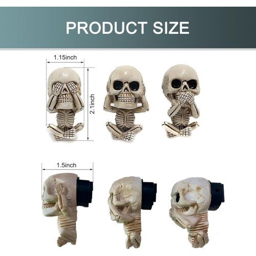 3er-Pack Auto-Lufterfrischer mit Totenkopf-/Skelett-Design, Lüftungsschlitzclips 1