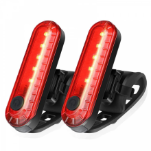 2 stuks USB oplaadbare LED-achterlichten voor fietsen, helder, 4 standen, waterdichte achterlichten voor fietsen, rood