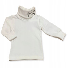 Børne TURTLENECK 104 SWEATSHIRT Børne T-SHIRT BLUSE med ECRU-print
