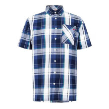 Lee Cooper herreskjorte i ternet, hvid og marineblå, størrelse XXL