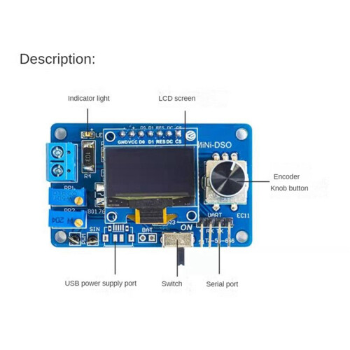 2X  DOS LCD Oscilloscope Kit STC8K8A Single Chip Microcomputer Electronic Soldering Practice Loose Without Shell 2