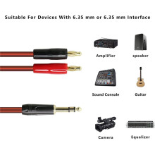 2pcs 6.35mm 1/4 TRS to Banana Plug Speaker Cable, 6.35mm 3 Pole with 4mm Banana Plug 2Pcs OFC HiFi Speaker Wire
