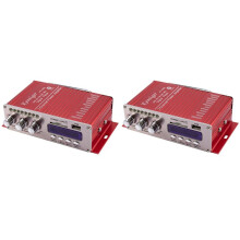2X Kentiger Hy-502S 2Ch Hi-Fi Super Bass Output Power Stereo Amplifier with Remote Controller Usb/ Card