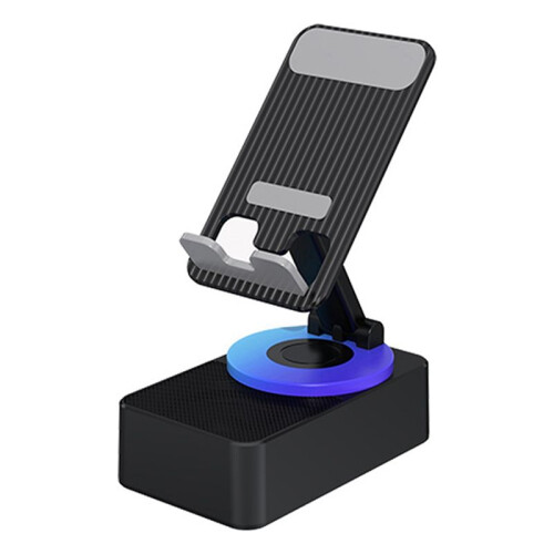2X 3-In-1 Mobile Phone Holder, Audio Power Bank,  Call Speaker, Multi-Function Foldable Rotating Desktop,Black 2