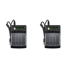 2X Carregador de Bateria USB Inteligente de 4 Slots para Bateria Recarregável AA AAA AAAA 1,5 V Alcalina 14500 10440 16340 10440 3,2 V de Carga
