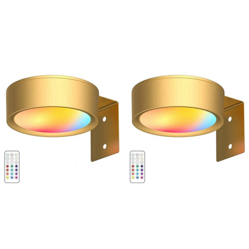 2X Éclairage LED pour Tableaux, Éclairage Artistique, à Piles, à Intensité Variable, 13 Modes D'Éclairage, Doré