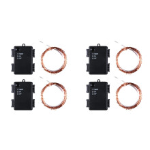 4PCS 10m 100-Lights (Four Colors) LED Light Strip 4.5V 3 X AA Batteries Waterproof Battery Holder Case with /Off