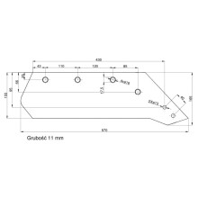 Euro klinge højre 16"" Kverneland Vulcan passer til bolt M14X34OV1 - 4 stk.