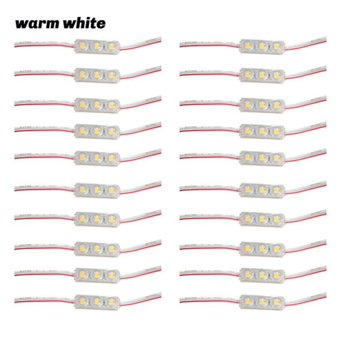 40pcs SMD LED Module Lighting IP67 Waterproof 3 LED Back Lights DC12V 1.5W Mirror Light Led Module Warm White 2