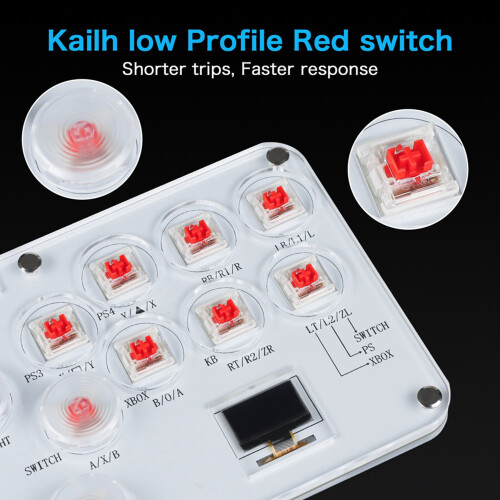 2X HitBox Fighting Stick Controller Colorful RGB Light Fighting Game Arcade Game Keyboard for PC PS3 PS4 2
