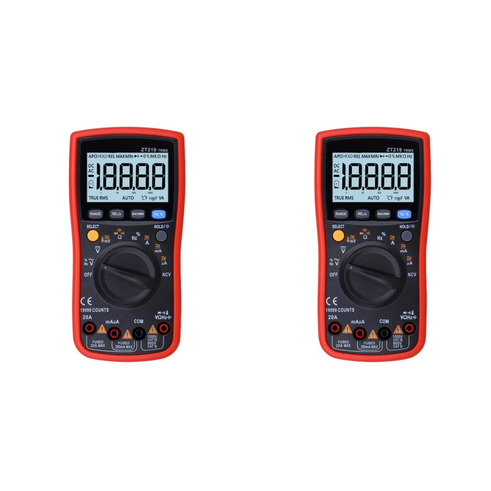 2X Zt219 Digital Multimeter 19999 Counts True Rms Automotive Electrical Transistor Capacitor Ncv Tester 6031112636119
