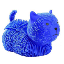 (Blue Longhair Cat) TPR Stress Pinch Joy Kids Stress Pull Toy Long Hairball Soft Silicone Vent Gift