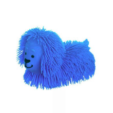 (Blue Longhair Lion) TPR Stress Pinch Joy Kids Stress Pull Toy Long Hairball Soft Silicone Vent Gift