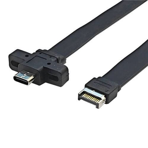 2X Connectors USB 3.2 Front Panel Cable,GEN2x2 Baffle Cable TYPE-E to Chassis Type-C Front C Female 10G/20Gbps A 1
