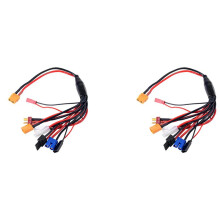 2X Acht in Één RC Lipo-Batterijlader Splitterkabeladapterconnector XT60-Stekker Naar JST T-Stekker XT60 EC3 Futabas Tamiyas