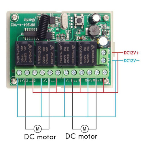 10X DC12V 24V 4CH Remote Control  433M Receiving Control Four-Way Relay Module 1