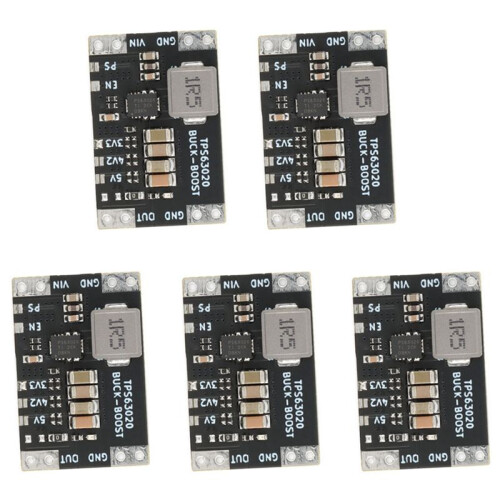 5X XL63020 TPS63020 Lithium Battery USB Automatic Boost Buck Step  Down Module Microcontroller Power Low Ripple 3.3V