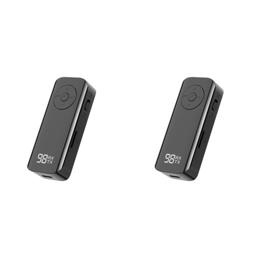 2X Bluetooth5.3 Transmitter Receiver 3.5mm AUX Wireless Adapter Stereo with Digital Display