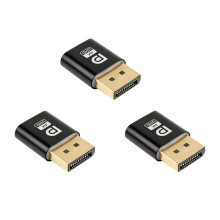 3X 4K  Dummy Plug DP Virtual Display Adapter EDID Headless  Emulator per Scheda Video Grafica per PC