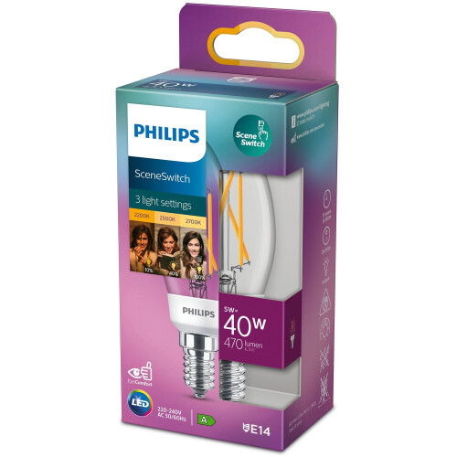 LED SceneSwitch E14 P45 Coroa 40-18-9W Transparente 1